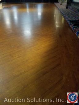 Solid Maple Rotunda Oval Skate Floor Constructed of Hand-Laid Wood Planks Measures 153' x 80'