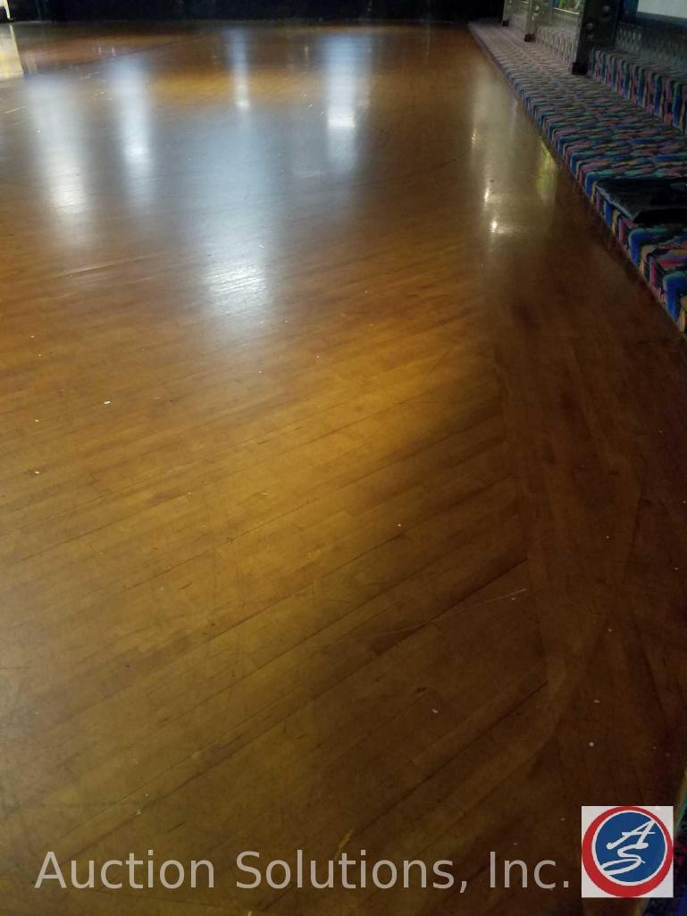 Solid Maple Rotunda Oval Skate Floor Constructed of Hand-Laid Wood Planks Measures 153' x 80'
