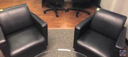 {{2XBD}} Graceful Wood Company Chairs {{ONE HAS TEAR}} 28"