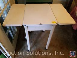 Vintage Enamel Table with Drop Leaf Sides 37" x 24" x 31"