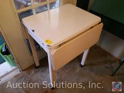 Vintage Enamel Table with Drop Leaf Sides 37" x 24" x 31"