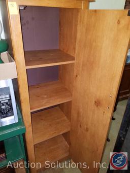 Pantry Cabinet 19" x 15" x 59 1/2" {{PUPPY CHEW MARKS ON ONE LEG}}, Plastic Bag Holder Bird House