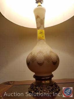 (2) Side Tables 25" x 22" x 22", (2) Table Lamps