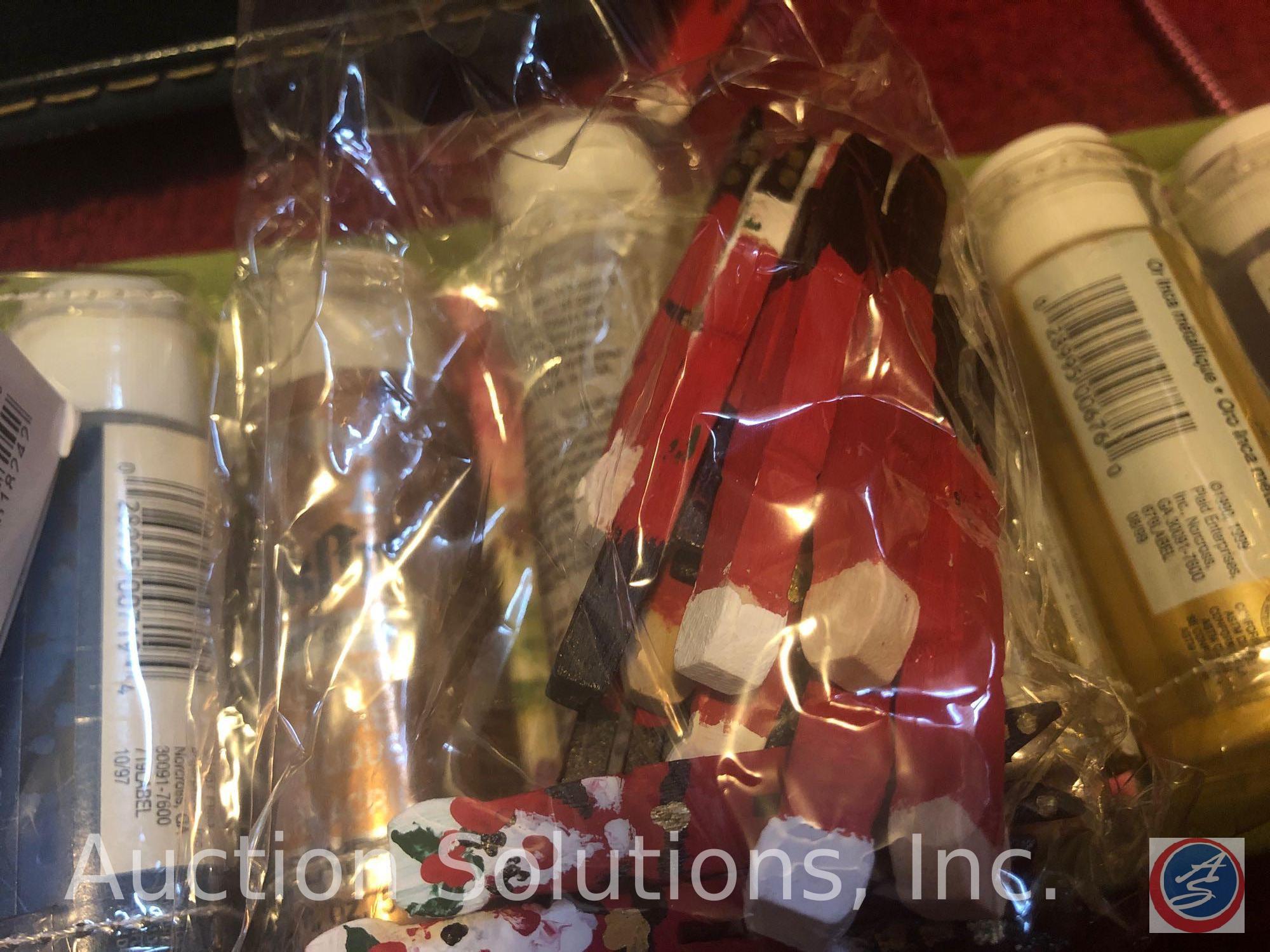 (3) Vintage Makeup Suitcases Two Filled with Assorted Scrapbooking Supplies, One is Empty