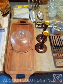 26 Piece Punch Set "Arlington Design" with Original Box {{23 Pieces Present}}, Knife in Block Set,