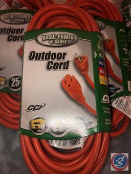 (4) 25' Basic Power 16 Gauge Outdoor Extension Cord