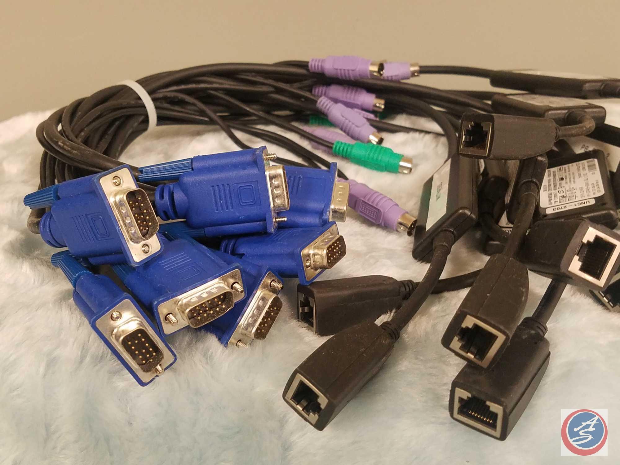 W7940 Dell 0X1X8 IP KVM Switch, Dell ELL UF366 USB Server Interface Pod KVM Cables, Dell PS/2 Server