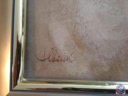 (2) Framed Print Signed Albera, Framed Print Marked Rosa Noisettiana "Rosier de Philippe Noisette"
