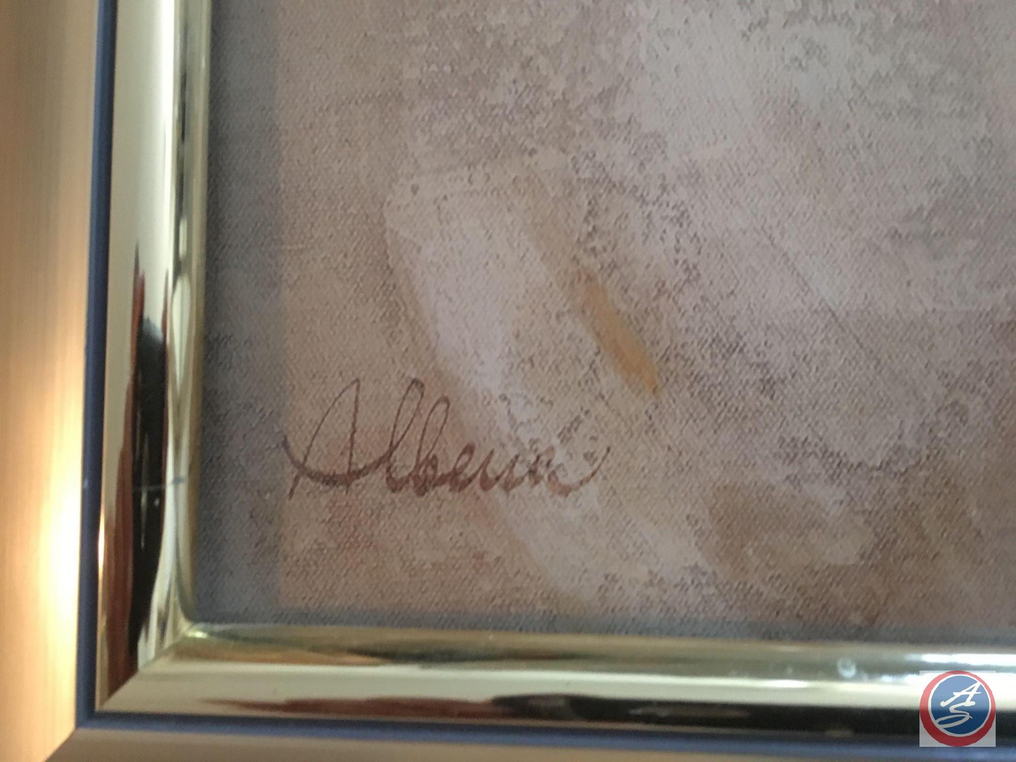 (2) Framed Print Signed Albera, Framed Print Marked Rosa Noisettiana "Rosier de Philippe Noisette"