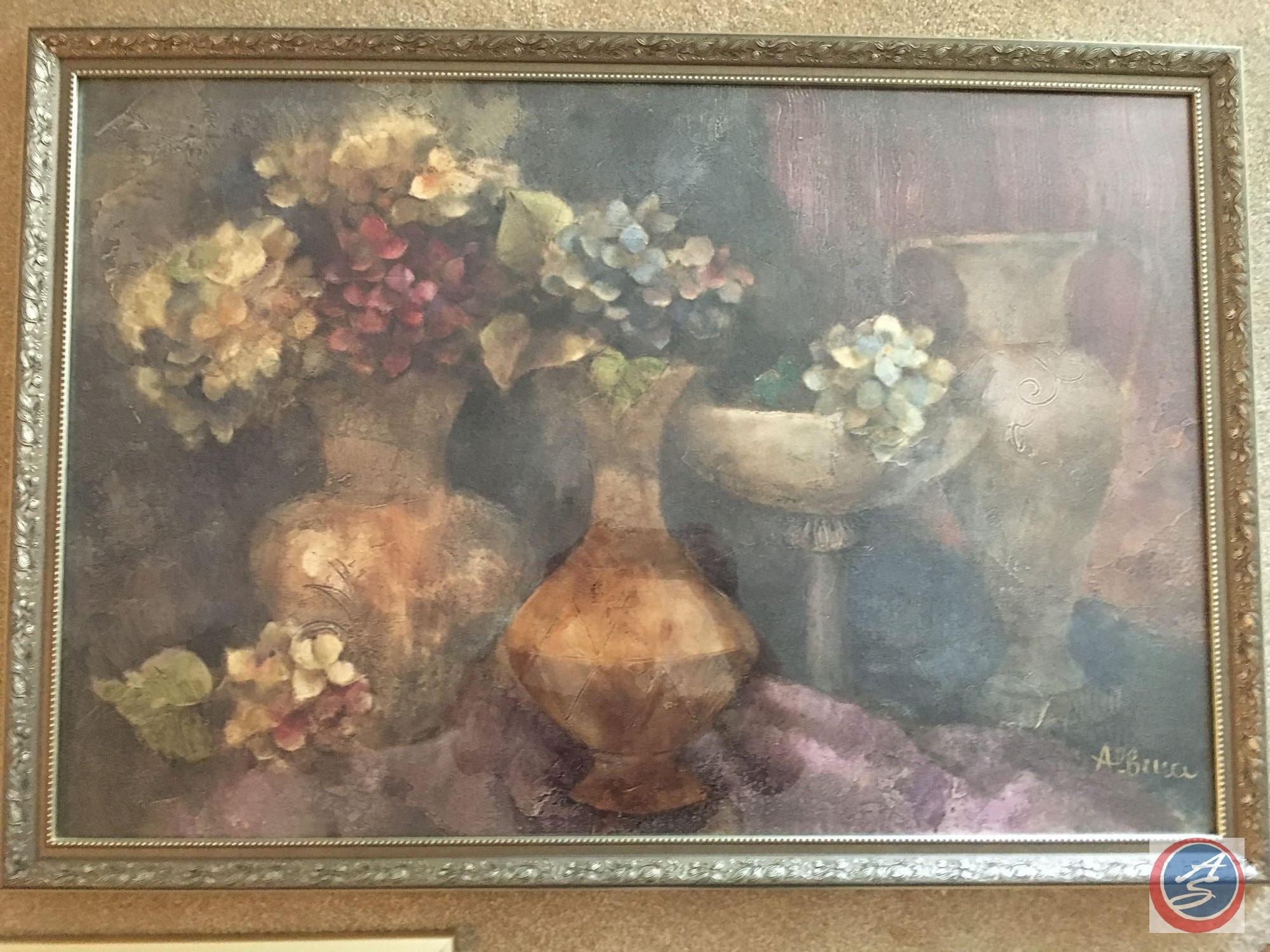 (2) Framed Print Signed Albera, Framed Print Marked Rosa Noisettiana "Rosier de Philippe Noisette"