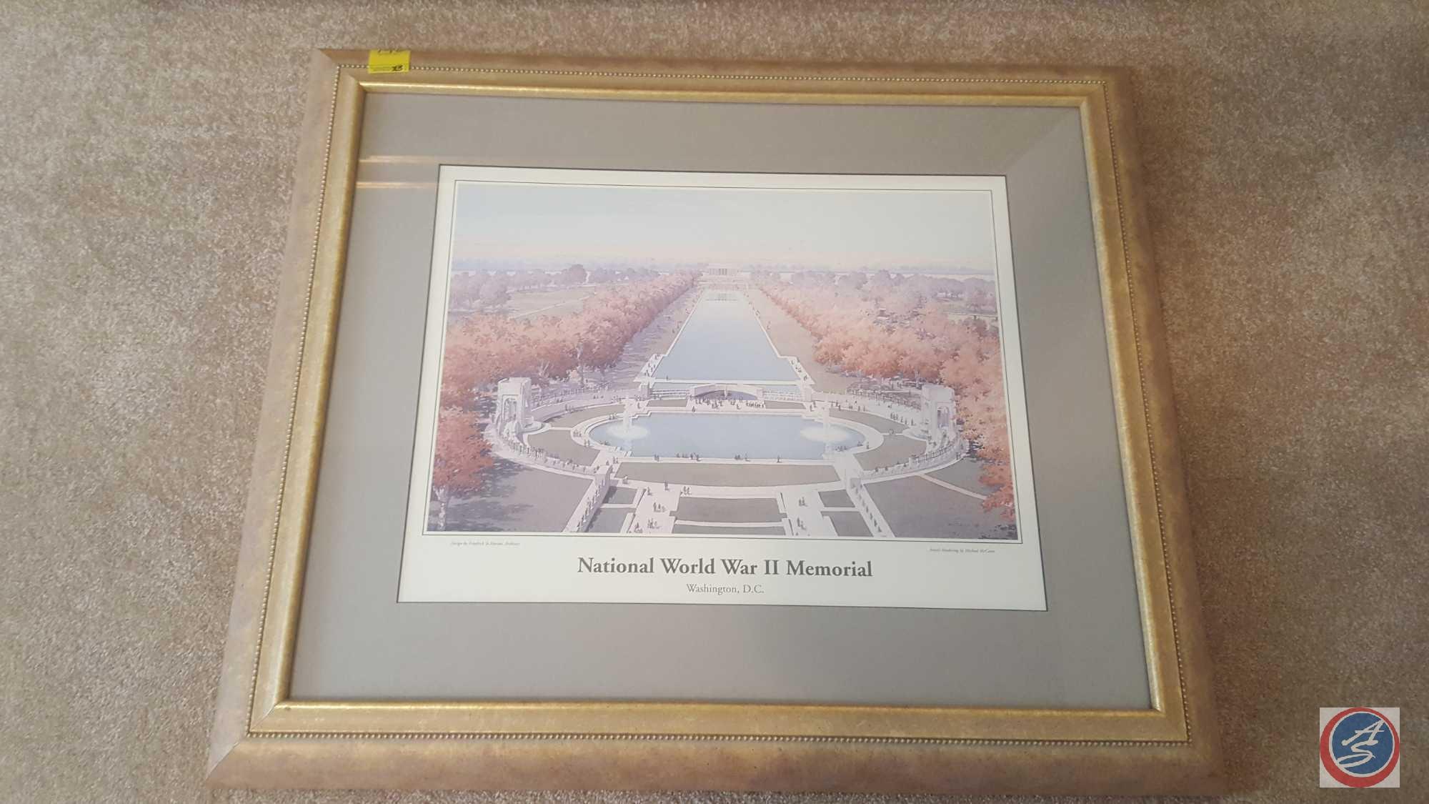 Framed Print "National World War II Memorial" by Michael McCann 30 1/2" x 25 1/2", Framed Print 41"