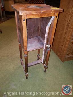 Vintage H.T. Cushman Mfg. Co. (1) Door Smoking Stand 11"x10"x24" and a (1) Door/(3) Shelf Pressed