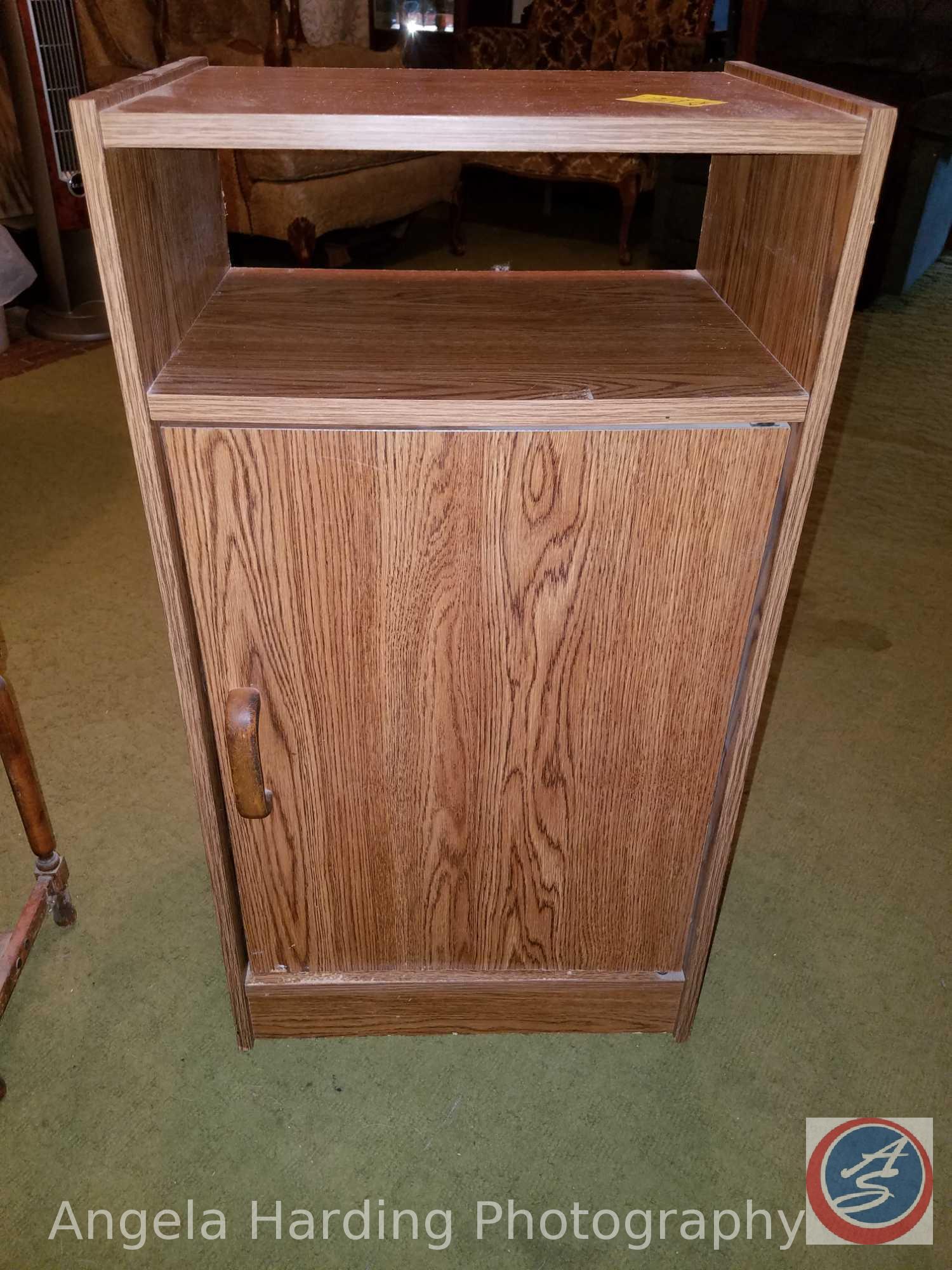 Vintage H.T. Cushman Mfg. Co. (1) Door Smoking Stand 11"x10"x24" and a (1) Door/(3) Shelf Pressed