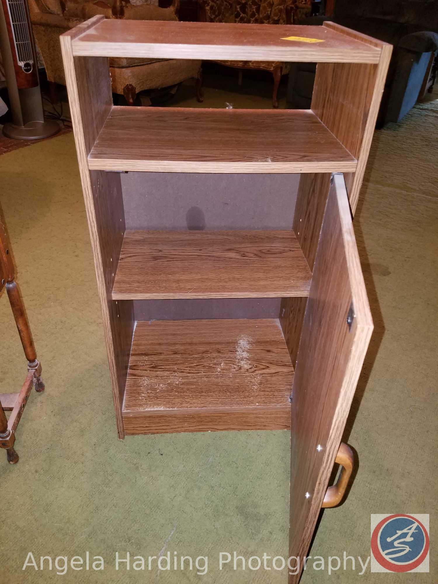 Vintage H.T. Cushman Mfg. Co. (1) Door Smoking Stand 11"x10"x24" and a (1) Door/(3) Shelf Pressed