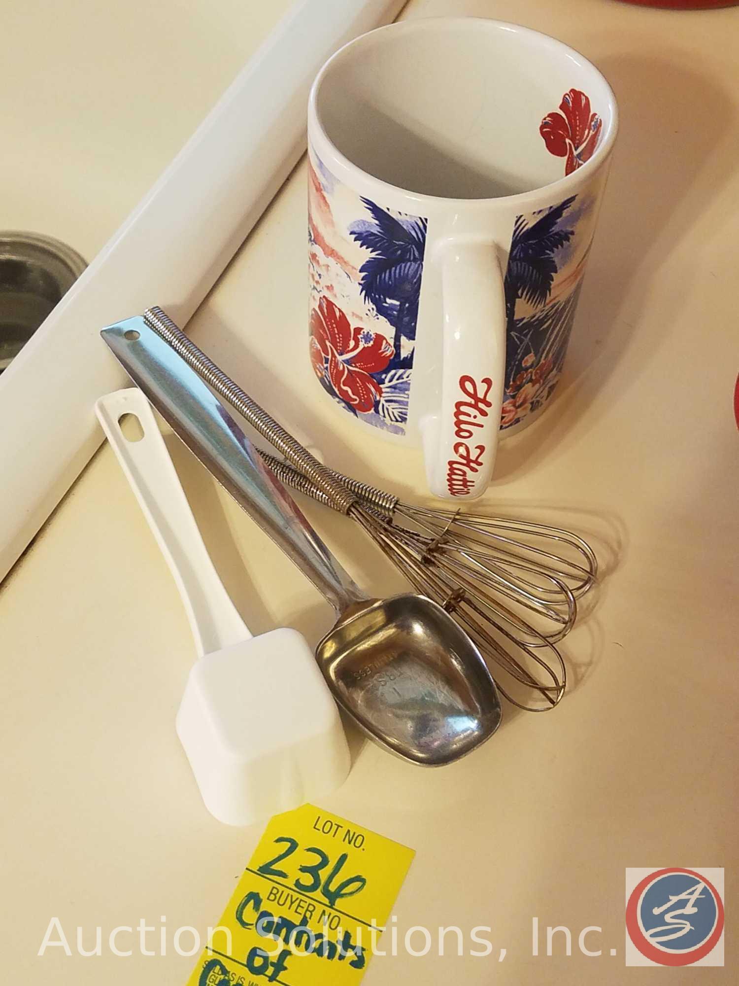 Rubbermaid Pitcher, Tupperware Pitcher, Coffee Cups, Child's Sand Bucket