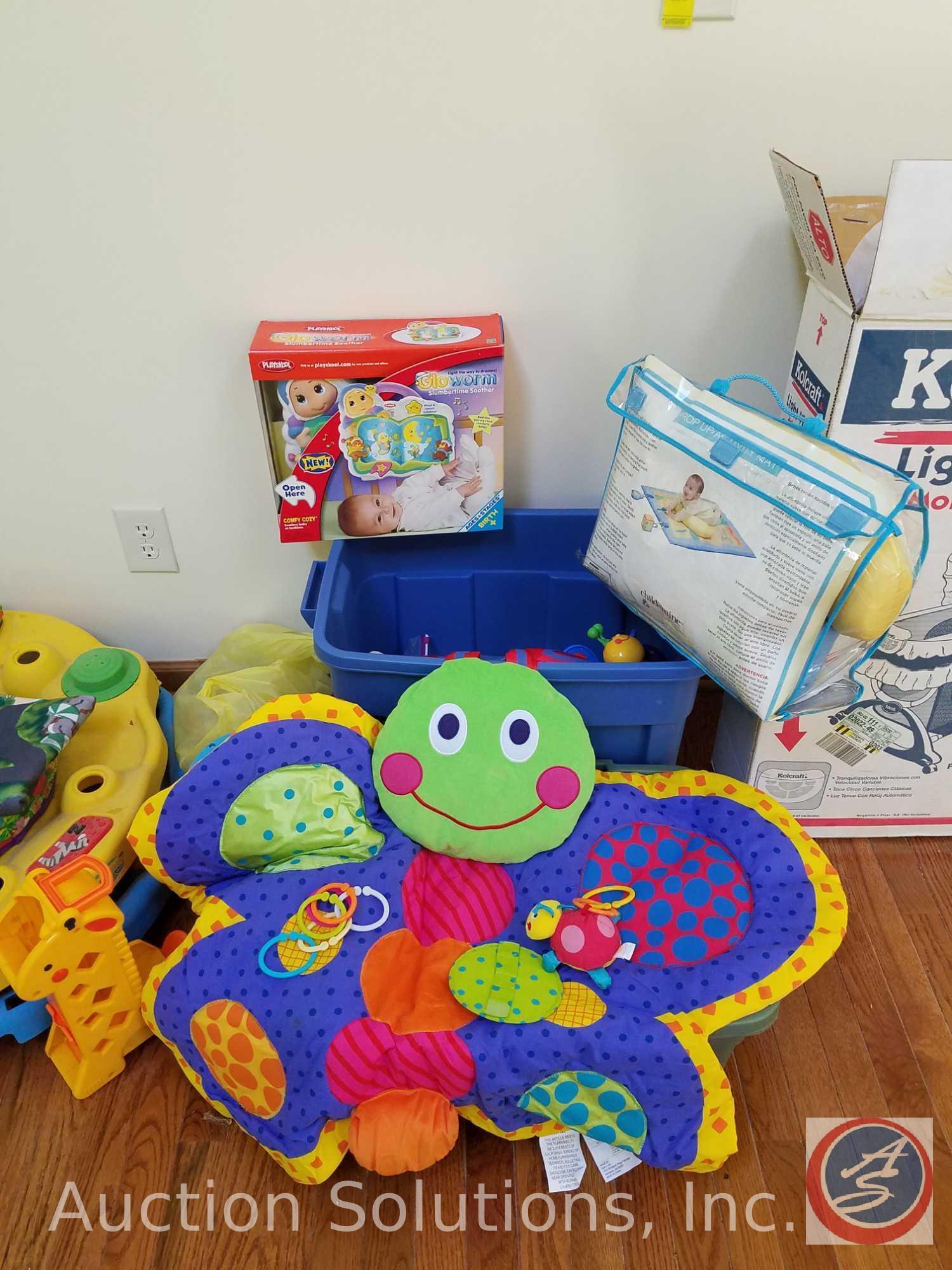 Kolcraft Light Vibes Bassinet in Original Box, Baby Play Mat, Baby Spinning and Standing Station,