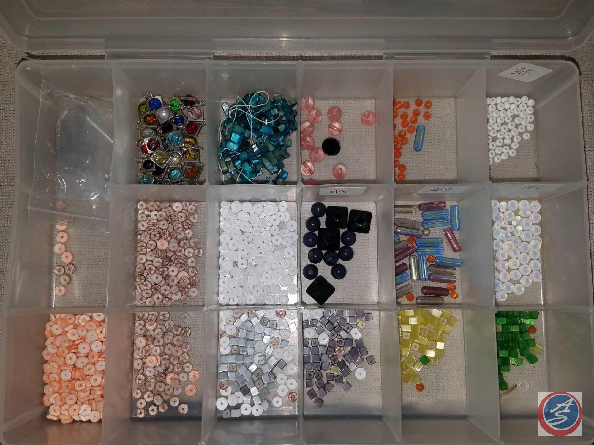 Large Assortment of Jewelry Beads, Threading Materials