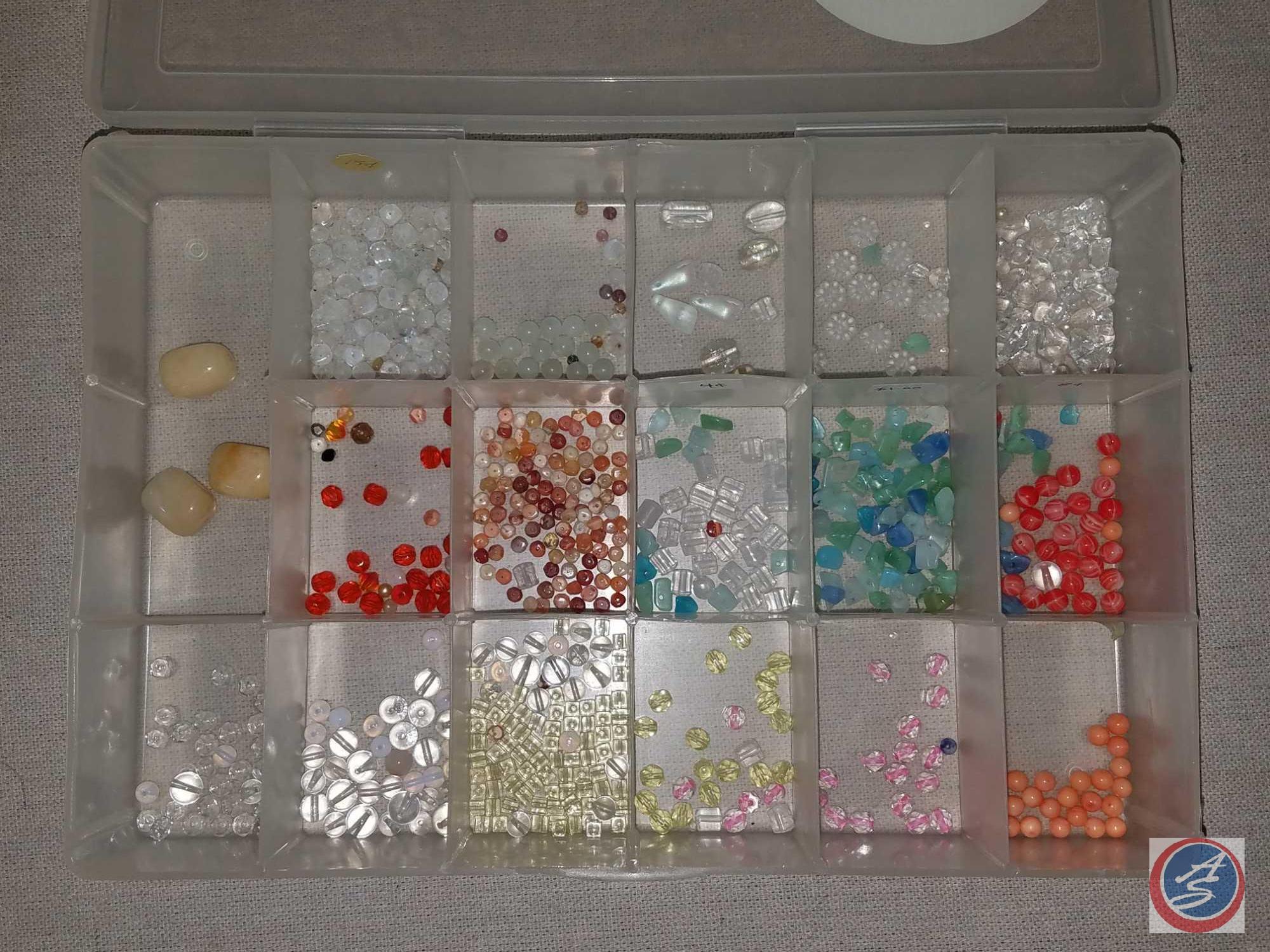 Large Assortment of Jewelry Beads, Threading Materials