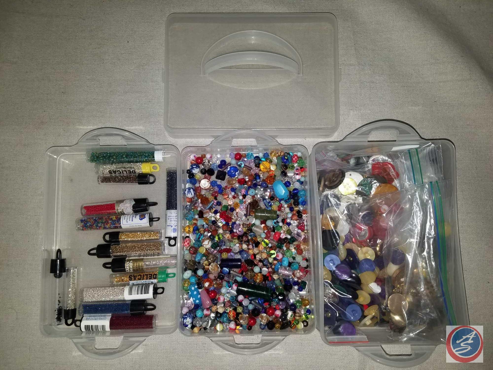 Large Assortment of Jewelry Beads, Threading Materials