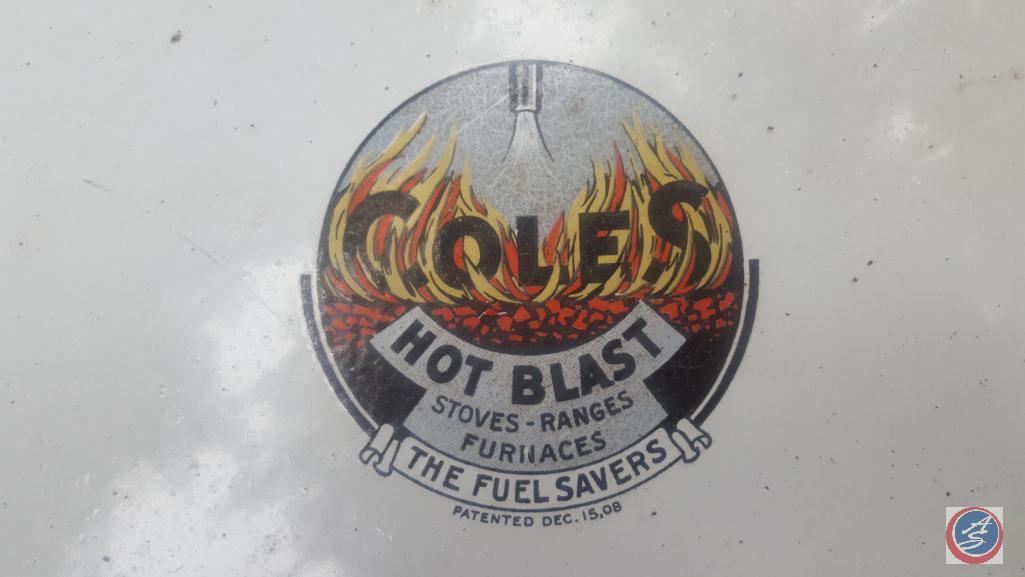 Antique Coles Hot Blast Propane Powered Enameled Stove