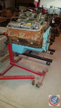 389 Tri Power GM V8 GTO Engine w/ Central Machinery Engine Stand Rated Up To 1000 Lbs. Item No.