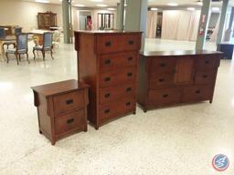 {{3X$BID}} Walter of Wabash Five Drawer Dresser in Dark Brown Finish 36" x 18" x 52", Six Drawer
