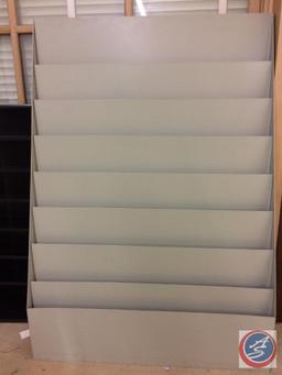 2 Display units - Metal Magazine or record display unit and wood media (CD's, Cassettes, VHS Movies)