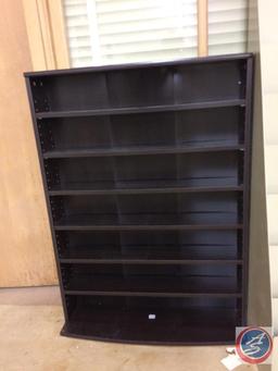 2 Display units - Metal Magazine or record display unit and wood media (CD's, Cassettes, VHS Movies)