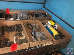 Assorted Taps, Dies, Drill Bits, Key Faubs, GMC Center Cap, (2) 14 oz. Propane Tanks, One Torch Head