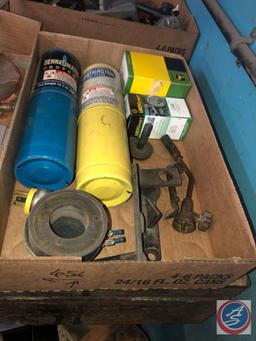 Assorted Taps, Dies, Drill Bits, Key Faubs, GMC Center Cap, (2) 14 oz. Propane Tanks, One Torch Head