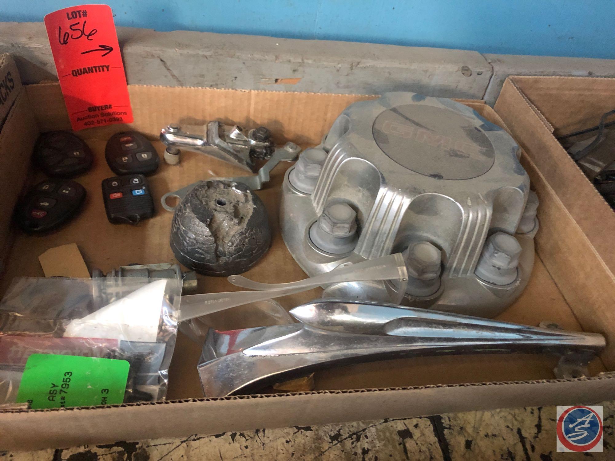 Assorted Taps, Dies, Drill Bits, Key Faubs, GMC Center Cap, (2) 14 oz. Propane Tanks, One Torch Head