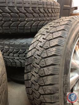 (2) Winter Force Tires Size P195/75R14 on Rims, (2) Dunlop Qualifier M&S Radial Size 195-60R14 on