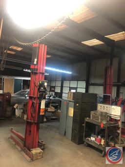 Automotive Lift Institute, Inc. Lift with Gilbarco Swing Rail Two-Post Drive-Thru Model GFF-70