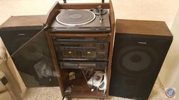 Retro Technics Stereo System in Cabinet Including: Model SU-V75 Stereo Integrated Amplifier,