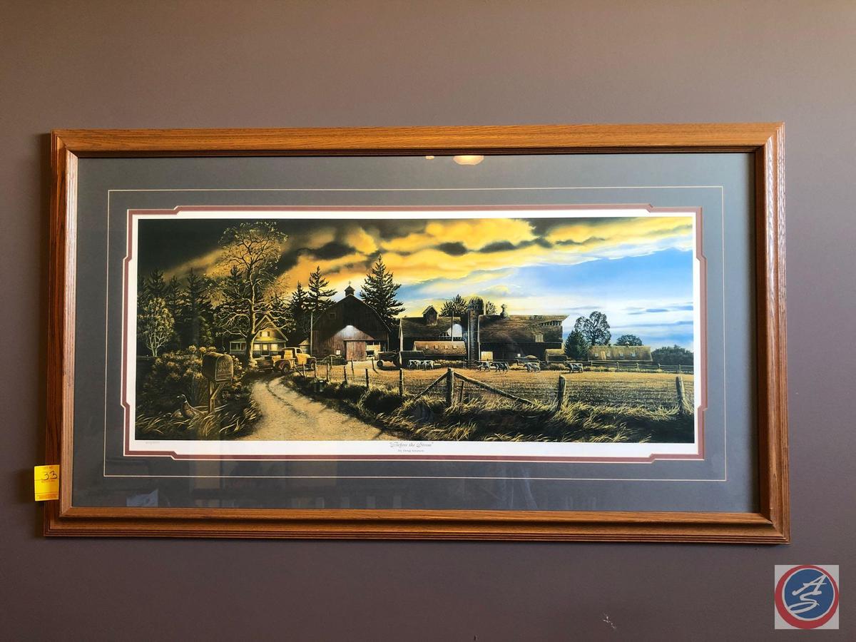 Doug Knutson Framed Print Titled Before The Storm Marked 475/850 Measuring 43" X 24"