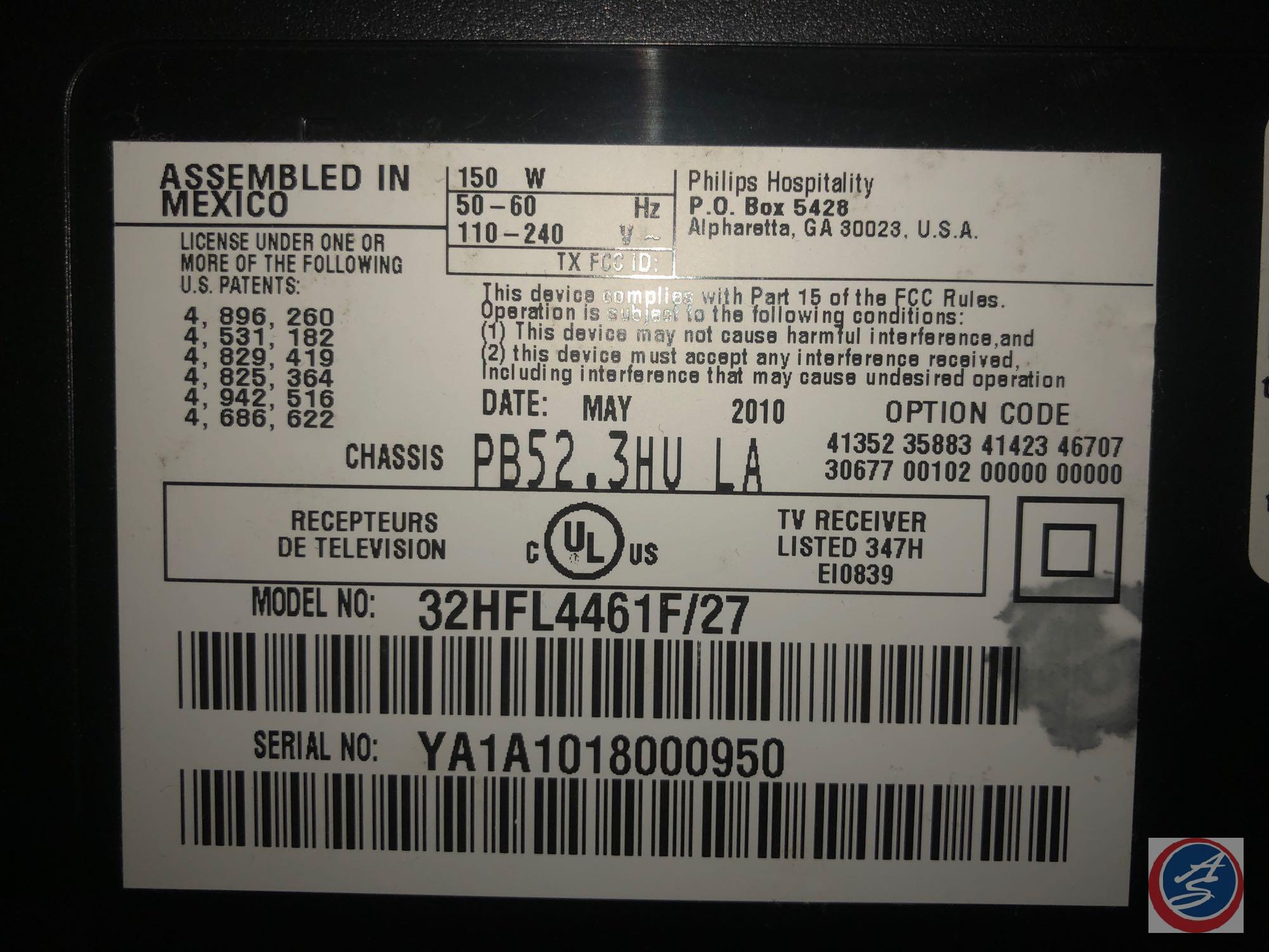 32" Phillips TV Model No. 32HFL4461F/27 [[TV'S ARE FIRST COME FIRST SERVE, CONDITION UNKNOWN,