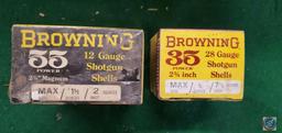 Browning 55 12 ga shotgun shells, Browning 25 28 ga shells