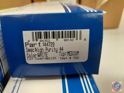 (6) 12 CT. Boxes Dykem High Purity White Felt Tip Markers