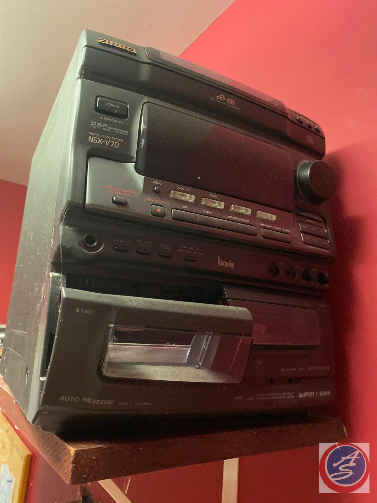Aiwa Stereo Model No. NSX-V70, Microphone {{NO VISIBLE BRAND}} and High Grade Professional Low-Noise