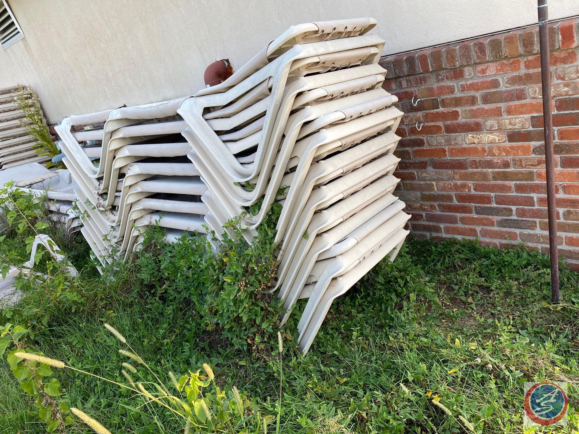 {{10x$bid}} (10) Patio Lounge Chairs This lot is first come first serve to choose your ten chairs.