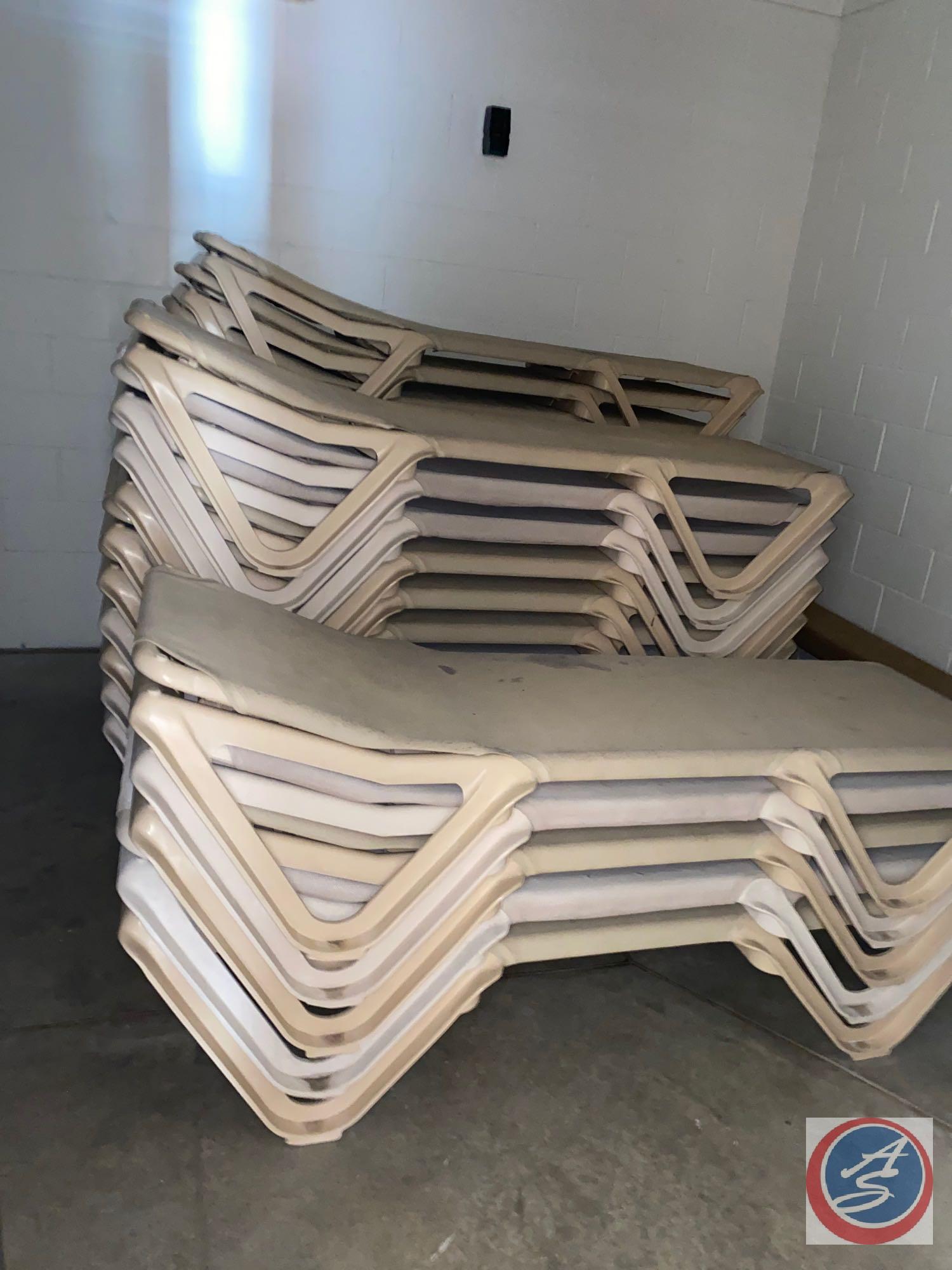 {{10x$bid}} (10) Patio Lounge Chairs This lot is first come first serve to choose your ten chairs.