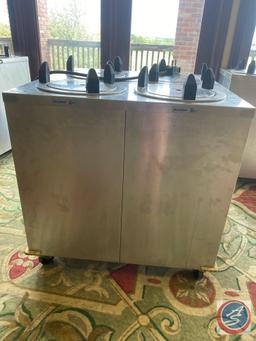 Spring-Pak by Seco Four Section Dish Dispenser, Heated Dish, and Mobile Dish Cart model No.