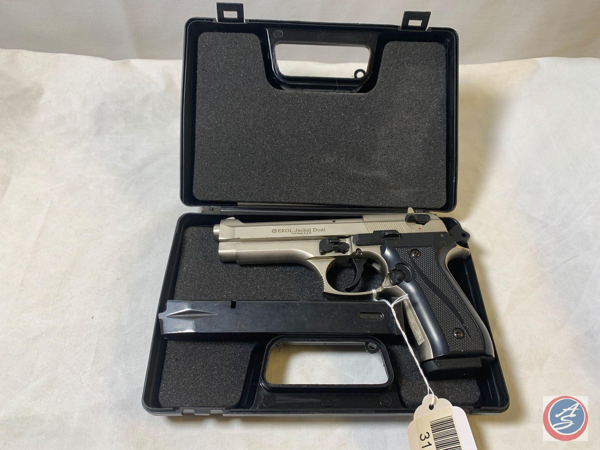 Ekol Model Jackal Dual 9MM Blank Pistol Dual Action Stainless Steel Blank Firing Pistol in Factory