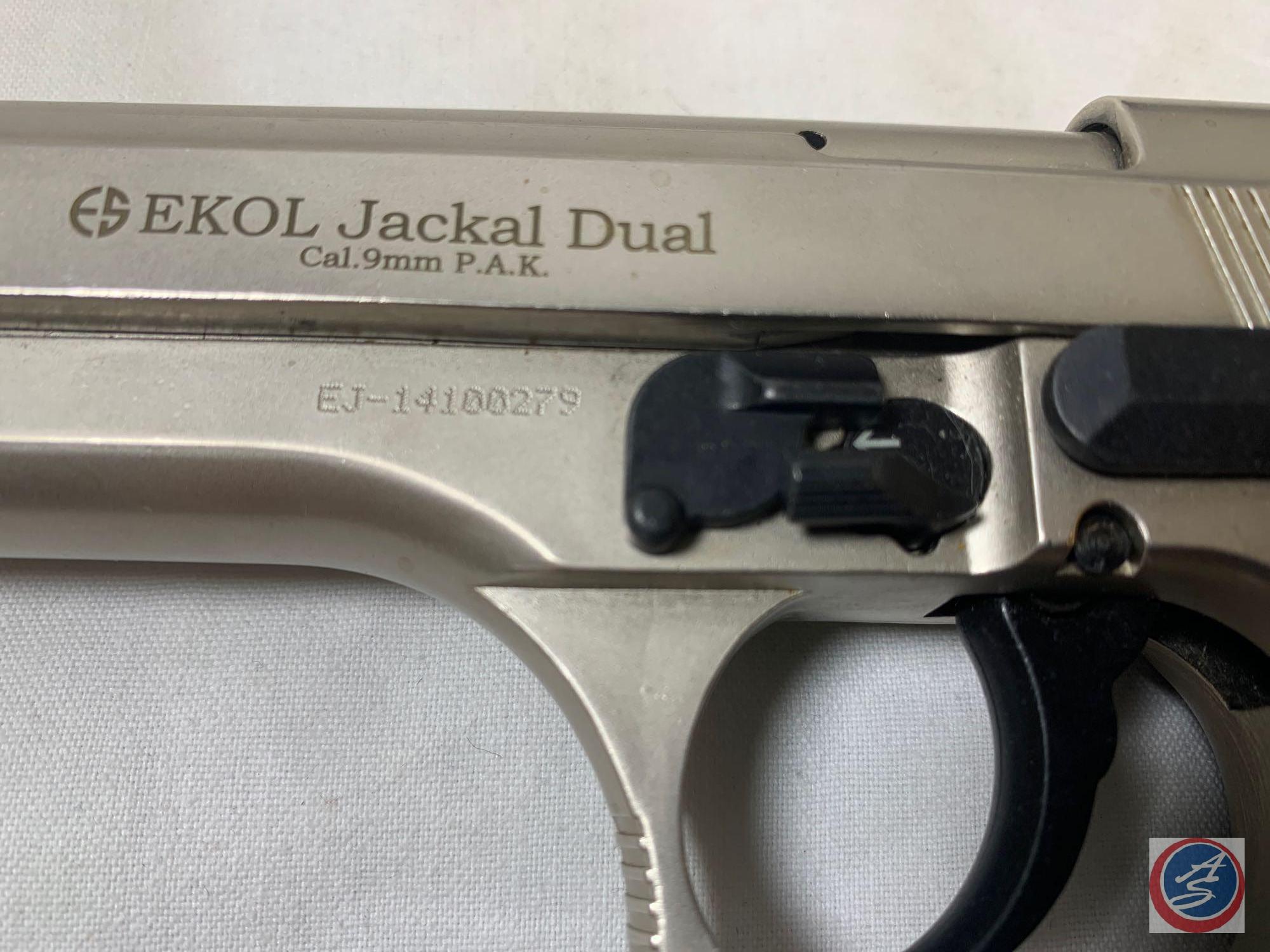 Ekol Model Jackal Dual 9MM Blank Pistol Dual Action Stainless Steel Blank Firing Pistol in Factory