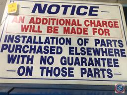 (3) Metal Signs Sinclair, WIX Filters, Notice