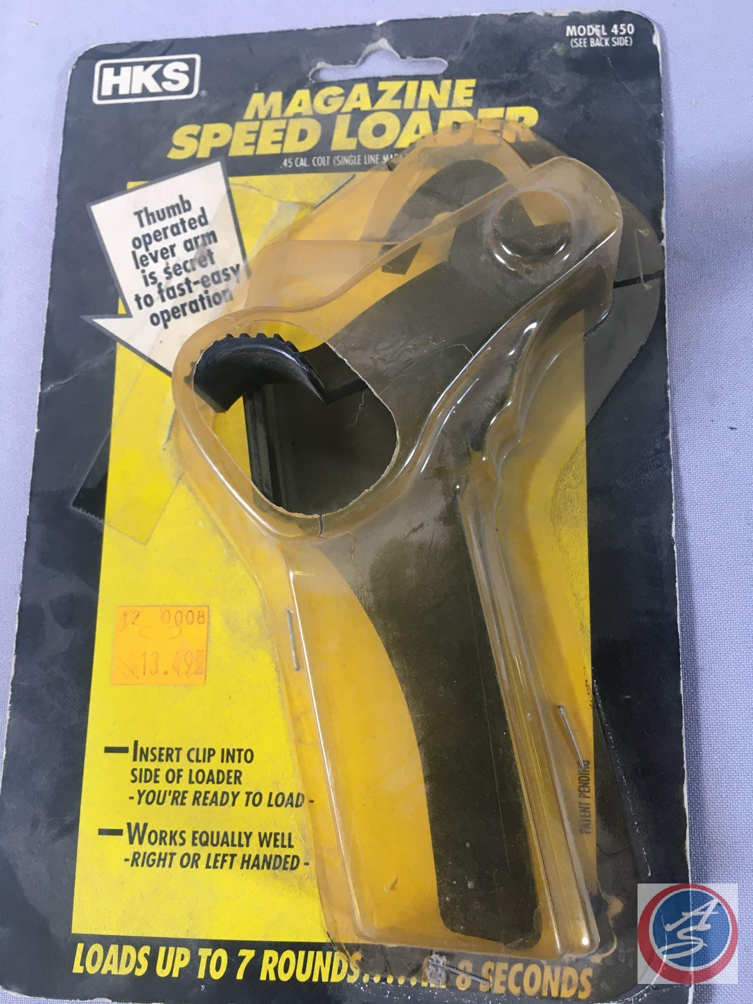 (5) HKS Magazine Speed Loader Model 380/2-450/P-08/GL-453