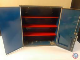 Vintage 25.5X28.5X10 Metal Echlin United Visumatic Cabinet with Key.