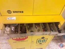 Vintage Brake Center Metal locking... Cabinet With Key, it has parts in the drawers.32X13X44.5