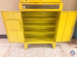 Vintage Brake Center Metal locking... Cabinet With Key, it has parts in the drawers.32X13X44.5
