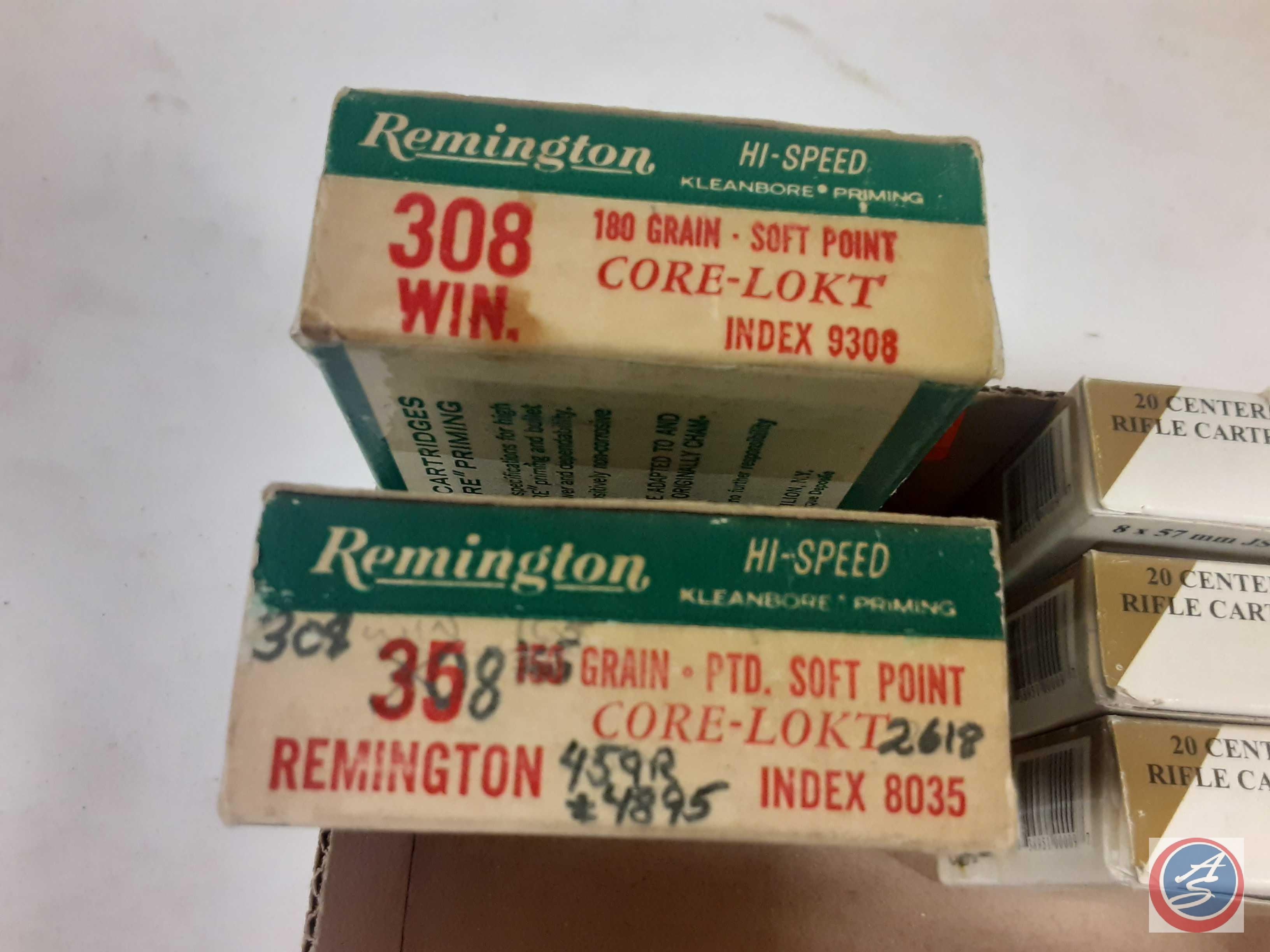Assorted ammunition (60) rounds of Centerfire 8x57 mm, (20) round of Hornady 444 Merlin, (60) rounds